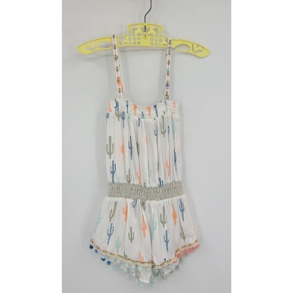 New Skemo Jumpy Short Girls Size 4 Palo Alto Ocean Rayon Jumpsuit Cactus Romper